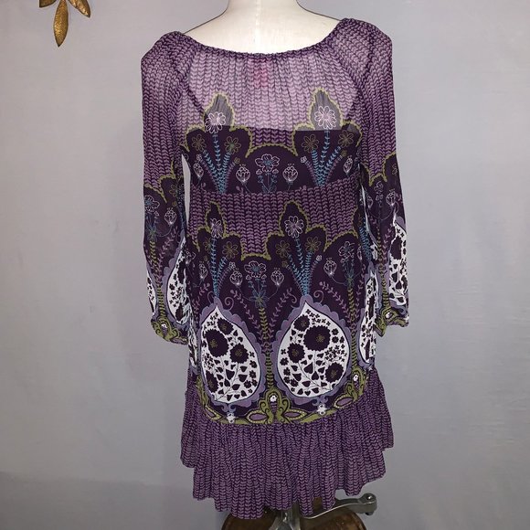 Fire Purple Boho Dress - Small - Picture 2 of 3